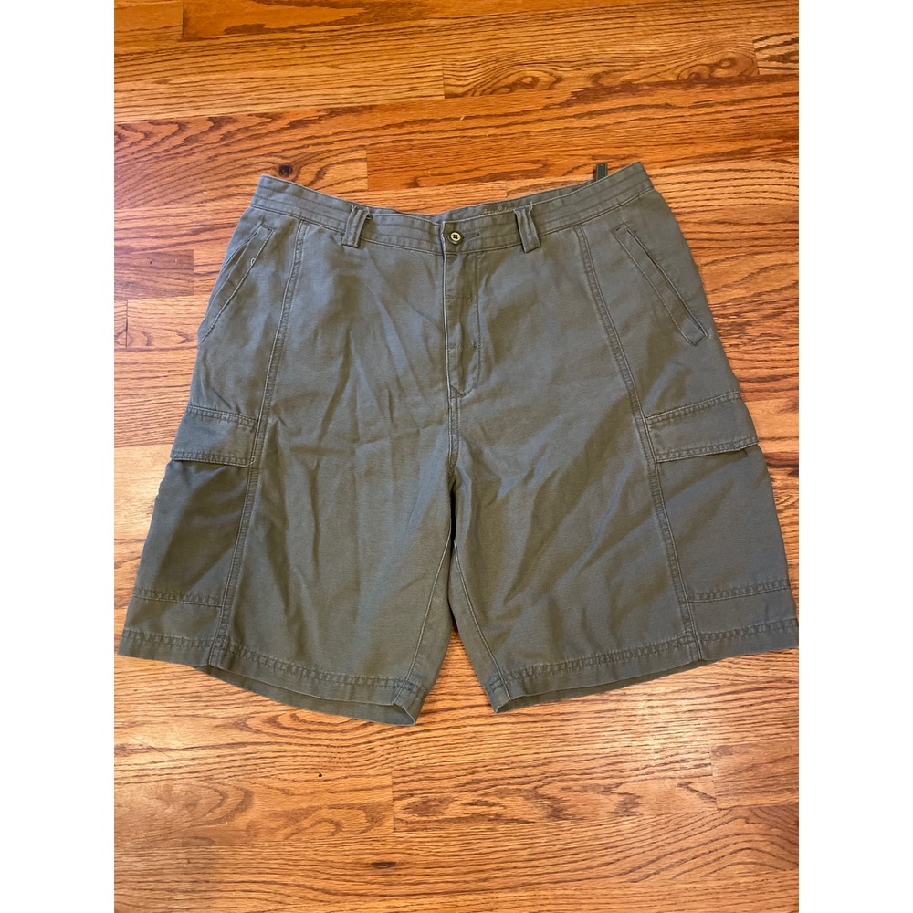 Tommy Bahama Relax Men's Cargo Shorts 36 Olive Green Lyocell Casual Outdoors